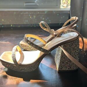 BETSEY JOHNSON Jany Rhinestone Platform Heels